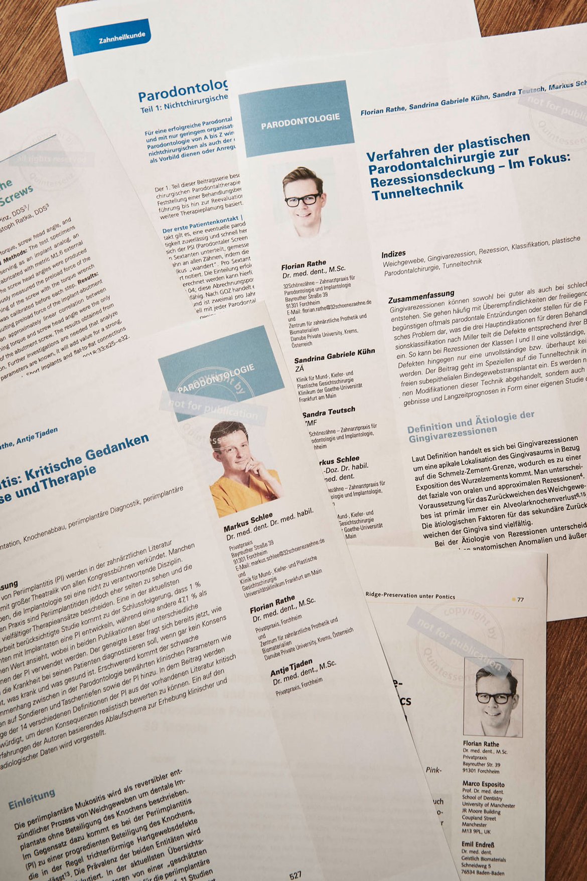 Publikationen Ein Ausschnitt der Veröffentlichungen
